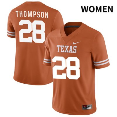 Texas Longhorns Women's #28 Jerrin Thompson Authentic Orange NIL 2022 College Football Jersey LWO41P1V